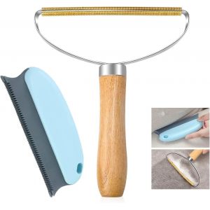 MEVRONISSHOP-Rasoir Anti Bouloche, Kit de Portable D&eacute;capant de Peluches, Manuel Dissolvant de Charpie pour Surles Rideaux, Tapis, Blanket, Canap&eacute;, Double Face Anti Peluche + ABS Animal Brosse Rasoir, - Neuf