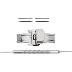 Kal-Montre Boucle À Bouton-Poussoir Double Poussoir Montre À Ressort Fermoir Boucle De Montre Remplacement En Acier Inoxydable Déploiement Fermoir Papillon Bracelet De Montre - Neuf