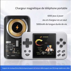 Console de jeux portable &agrave; main Power Bank 2-en-1 3C magn&eacute;tique - Neuf