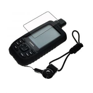 Housse De Valise En Silicone + Sangle De Cou Annulaire Amovible Noire + Protecteur D'&eacute;cran Pour Gps Garmin Gpsmap 66 66s 66st 67 67st 67s - Neuf