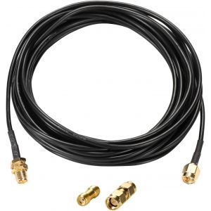 1 Pi&egrave;ce 5m SMA M&acirc;le &agrave; SMA Femelle Cloison RG174 C&acirc;ble Coxial + 2 Pcs Kit Adaptateur SMA Coaxial RF pour Antenne &Eacute;quipement SDR Radio HAM, Antenne 3G 4G LTE, ADS-B, GPS - Neuf