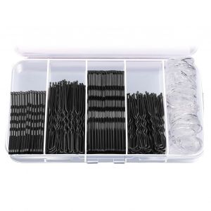 Kit D'épingles À Cheveux, Petits Pains Marron En Forme De U, Ensemble D'attaches Pour Cheveux, Rangement Facile, Clips Métalliques, Boîte De Rangement Pour Épingles À Cheveux, Mariages, Fêtes, Usage Quotidien-Noir - Neuf