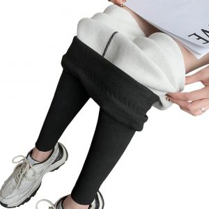 Leggings Doubles En Polaire Pour Femmes, Taille Haute, Extensibles, Epais, Thermiques, Decontractes, Pour Le Ski Et Le Yoga - Neuf