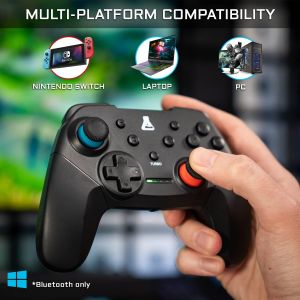 Eryi-K-Pad Thorium Switch Manette Gaming Bluetooth Sans Fil Avec Vibrations Intégrées, Gamepad Contrôleur De Jeu Connecté Sans Fil - Manette De Jeu Pour Nintendo Switch - Nouveau 2022 (Noir) - Neuf