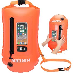 Asfasfq-Bouée De Natation, Bouée De Sac Étanche De Sécurité Avec Ceinture Ajustable, Bouée De Nage En Eau Libre, Flotteur De Sécurité De Natation Gonflable Pour Triathlon Kayak Triathlète - Neuf