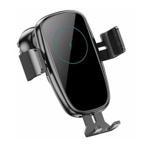 Chargeur De Voiture Sans Fil C44 15 W Avec Support De Sortie D'air R&eacute;tro&eacute;clair&eacute; En Verre Pour Iphone - Neuf