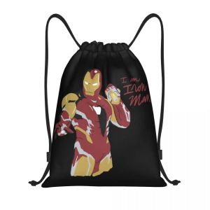 Sac à dos personnalise Iron Man Gauntlet Sacrifice avec cordon de serrage pour femmes et hommes, sac de sport, sac de courses portable - Neuf