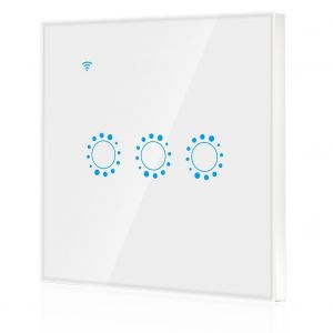 Panneau de commutation tactile sans fil Wi-Fi intelligent 1/2/3 gangs, commutateur standard UE, telecommande par application (blanc) - Neuf