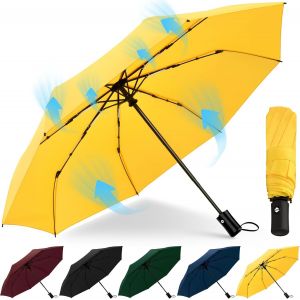 CAP-Parapluie Resistant Vent Fort Nouveau Automatique Parapluie Solide Grande Taille Incassable Résistant aux intempéries Voyage Portable Compact Parapluie Pour Homme et Femme - Neuf