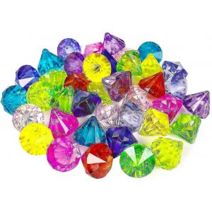 Gemmes de diamant acrylique,pierres précieuses multicolores pour les enfants,pirate de fête bijoux artificiels trésor pour la décoration de la maison - Neuf