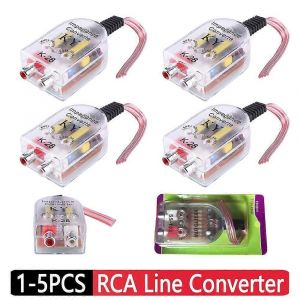 1-5pcs 12V Car Audio High to Low RCA Line Subwoofer Audio Impédance Convertisseur Gadgets Low Audio Filter Sortie Accessoires - Neuf