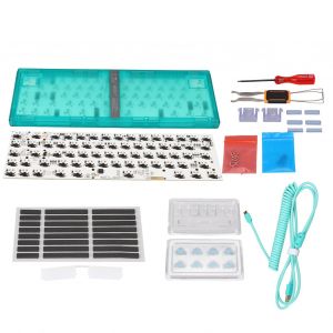 Kit de clavier mecanique DIY 67 touches filaire, interrupteurs a chaud, retroeclairage RVB, prise en charge des interrupteurs 5 broches et 3 broches, clavier de jeu personnalise, vert - Neuf