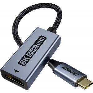 KALANKA-Adaptateur USB C vers HDMI 2.1 (8K@60Hz, 4K@240Hz, Coque Aluminium, Tresse Nylon) Compatible avec iPhone 15/16 Pro/Max, MacBook Pro/Air 2023, iPad Pro, Surface Book 2 Lire la Suite - Neuf