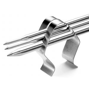 Lot de 6 supports de sonde pour thermom&egrave;tre &agrave; viande de barbecue en acier inoxydable - Neuf
