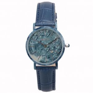 Montre En Alliage À La Mode Cadran Rond Affichage Analogique Quartz Femmes Montre-Bracelet (Bleu) - Neuf