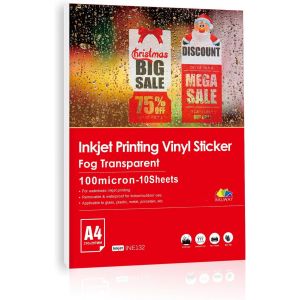 A4 Film Transparent Autocollant Imprimable Vinyle 10 Feuilles pour Jet D'encre - Neuf