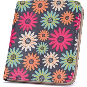 CAUC-Portefeuille pour femme en cuir avec blocage RFID - Portefeuille fin et compact &agrave; deux volets pour femme - Poche pour pi&egrave;ces de monnaie - Petit sac &agrave; main pour femme avec fen&ecirc;tre pour carte - Neuf