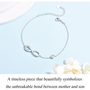 Gifts For Mum Daughter Grandma Granddaughter,Sterling Silver Infinity Bracelet Auntie Niece Sister Gifts,Special Birthday Gifts Christmas Gifts Graduation Gifts For Women Girls - Neuf