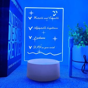 3d Lampe Personnalis&eacute;e, Veilleuse Pour Enfants, Lampe De Nuit St&eacute;r&eacute;oscopique Visuelle &Agrave; Gradation Avec T&eacute;l&eacute;commande 7 Couleurs, Cadeau Parfait Pour Les Enfants (Carr&eacute; Blanc) - Neuf