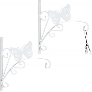 ERYI-Crochet De Suspension Pour Plantes En Lot De 2, Papillon, Montage Mural, 30X30X2Cm, Extérieur/Intérieur, Blanc - Neuf