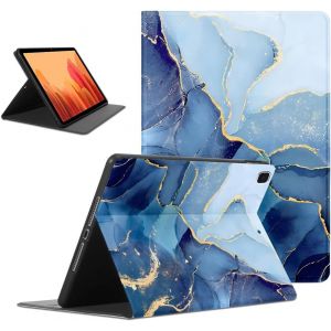 Coque Pour Samsung Galaxy Tab A7 10,4 Zoll 2020 (Sm-T500/T505/T507),Aesthetic Marbre Motif Housse De Protection Léger Avec Support Fonction Ultra-Mince Pu Transparent Étui À Rabat,Bleu - Neuf