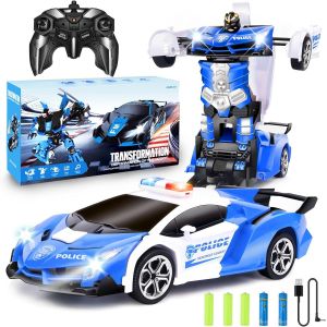 KAJGL-Voiture Télécommandée,Voiture Enfant,2 En 1 Robot De Voiture Transformable,Voiture Radiocommandée,Jouet Garçon Fille Enfant De 3 À 12 Ans,Cadeau Noel Pour Enfants,Cadeaux D'Anniversaire - Neuf