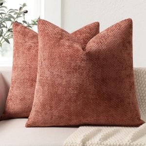 CAUC-Lot de 2 Housse Coussin de canap&eacute; 40x40 en Chenille Housse de Coussin Douces Cecoration de Maison Coussin Canape D&eacute;coratives de Luxe pour Canap&eacute;,lit et Salon - Neuf