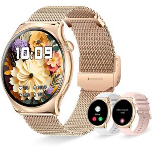 Montre Connect&eacute;e Femme Avec Appel Bluetooth Affichage Permanent &Eacute;cran Amoled Smartwatch Pour Android Ios Montre Sport Femme Moniteur De Sommeil Fr&eacute;quence Cardiaque 110+ Modes Sportifs Podom&egrave;tre - Neuf