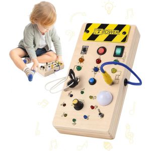 Jouets pour enfants de 1, 2-3 ans, planche d'activit&eacute;s Montessori en bois - Neuf