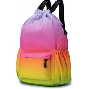 KALANKA-40x30x15cm Air France British Airways Sac a Dos Voyage Bagage Cabine Avion Vueling Sous le Siege, Imperméable Nylon Sac à Dos à Cordon Sac à Dos Sport Drawstring Backpack pour Femme Homme - Neuf