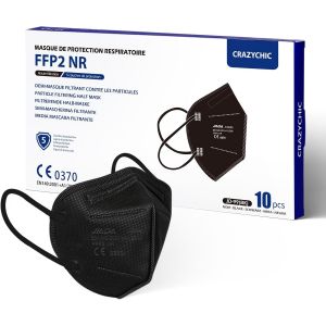Kalanka-Masque Ffp2 Nr Noir Certifi&eacute; Norme Ce En149 - Masque De Protection Respiratoire - Haute Filtration 5 Couches Filtrantes - Hypoallerg&eacute;nique - Emballage Individuel - Bo&icirc;te - Neuf