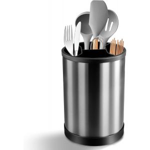 Chenquansarl-Porte-Ustensiles De Cuisine Rotatif,Récipient À Ustensiles De Cuisine,Étagère À Ustensiles De Cuisine En Acier Inoxydable Rotatif,Organisateur D'ustensiles Pour Cuillère,Nettoyer¿Fourche - Neuf