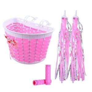 Ensemble D'accessoires De Vélo Pour Enfants Dynamiques : Panier Coloré, Banderoles Amusantes Et Housses De Guidon Élégantes Pour Une Conduite Personnalisée ! - Neuf