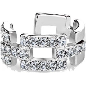 Kal-Tata Gisele &copy; Bague D'oreille En Laiton Et Oxyde De Zirconium - En Forme De Maille Chainon - Neuf