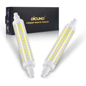 Ampoule Led R7s 118mm, Non-Dimmable, Blanc Froid 6000k, 8.5w Équivalent 75w Lampes Halogènes, 1000lm, Culot R7s Led Lumière Linéaire Pour Projecteur Et Applique, 2 Pièces - Neuf
