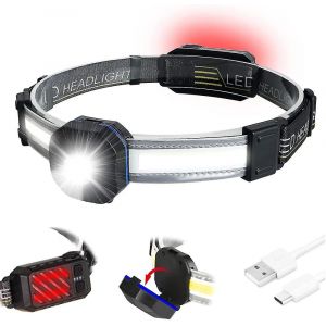 Lampe Frontale Gobeam &Eacute;tanche Avec 10 Modes D'&eacute;clairage, Rechargeable, 500 Lumens, 90&deg; R&eacute;glable, Id&eacute;ale Pour Le Camping, La Randonn&eacute;e Et La Construction. Elle Est L&eacute;g&egrave;re, Rechargeable Et &Eacute;tanche. Parfaite Pour Le Camping, La Randonn&eacute;e Et Le B&acirc;timent. - Ne