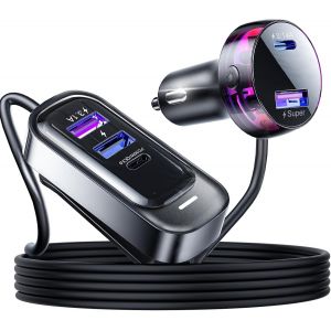 Eryi-Chargeur Allume-Cigare Usb C 100 W Avec Lumière Ambiante Colorée, Pd 30 W Qc 3.0, Charge Rapide De Voiture, 5 Ports Usb Type[4211] - Neuf