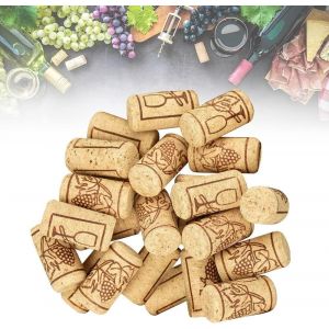 Checarzhn--No1-100 Pcs Bouchon En Liège Naturel, Bouchon Conique Bouchon De Bouteille De Vin En Bois Réutilisable Bouchons De Bière En Bois Pour Stockage Et Scellage De Vin Déco Bricolage (21 X 40 Mm - Neuf