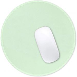 KALANKA-Tapis de Souris Rond texturé de qualité supérieure - 21 x 21 cm - Vert Clair- Bords Cousus - Antidérapant - Imperméable - en Caoutchouc - Joli Tapis de Souris pour Le Bureau, la Maison - Neuf