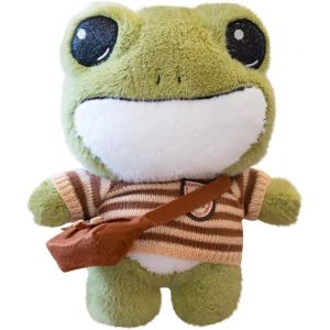 Grenouille en peluche, animal en peluche, coussin, poupée décorative de Noël - Neuf