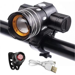 Ensemble D'éclairage De Vélo,Lumières De Vélo Rechargeables Usb Super Lumineuses,Lumières De Vélo De Route De Montagne Étanches - Neuf