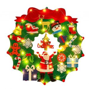 Signe de bienvenue de Noël Couronne saisonnière interchangeable avec lumière - Neuf