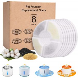Chenquansarl-Filtre Pour Fontaine À Chat, 8 Pcs Filtres De Remplacement De Fontaine, Avec Résine Échangeuse D'ions Et Charbon Actif, Filtre Fontaine Eau Chat, Ovale, Pour 1,6-2,4 L Fontaine A Eau Cha - Neuf