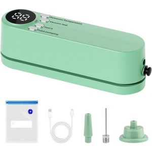 lbgwp60-MiniMachine Sous Vide Alimentaire, Appareils De M Sous Vide Avec 5 Sacs, 60 Kpa Appareil Sous Vide Alimentaire, À 3 Vitesses, Portable, Pour Le Camping, Voyages Et Le Rangement À Domicile - Neuf