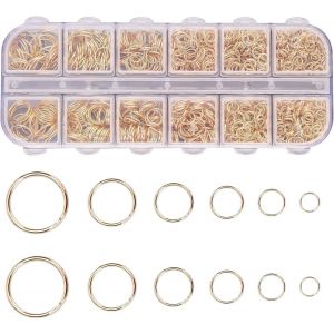 Sjzg-1200 Pcs Anneaux De Jonction Pour Fabrication De Bijoux, Anneaux Divis&eacute;s, Anneaux De Cha&icirc;ne, Anneaux De Liaison, Kit D'accessoires De R&eacute;paration De Bijoux, Pour Diy Collier, Bracelet - Neuf