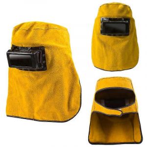 Masque de protection pour casque de soudage, visi&egrave;re en cuir, cagoule de soudage &agrave; coque, protection int&eacute;grale du visage, durable, r&eacute;sistant &agrave; la chaleur, - Neuf