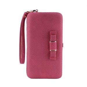 Portefeuille universel de luxe Sac de t&eacute;l&eacute;phone Sac &agrave; main Sac &agrave; main en cuir &Eacute;tui &agrave; main avec lani&egrave;re pour les femmes (rouge) - Neuf