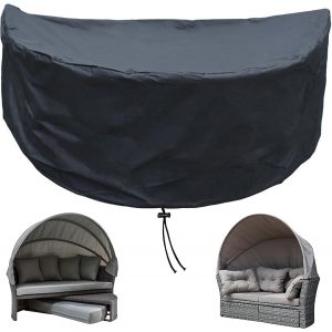 Ulteronixshop-Housse Lit De Jardin Demi Cercle Imperm&eacute;able, 420d Housse Lit Exterieur Jardin Avec Bandouli&egrave;re & Cordon De Serrage Anti-Vent - Noir (201 * 110 * 75cm) - Neuf