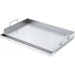 Ulteronixshop-Plaque de Barbecue en Acier Inoxydable Universelle, Plaque de cuisson 46.2x32.8x8.6 cm Plateau de Grill pour Barbecue &agrave; Gaz & Charbon de Bois, Rev&ecirc;tement Antiadh&eacute;sif, Bac &agrave; Graisse & St - Neuf