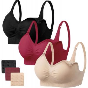 Kgabery-3pcs Soutien-Gorge D'allaitement Soutien Gorge Maternité,Bra De Grossesse Postnatal Prénatale Sans Armature - Neuf